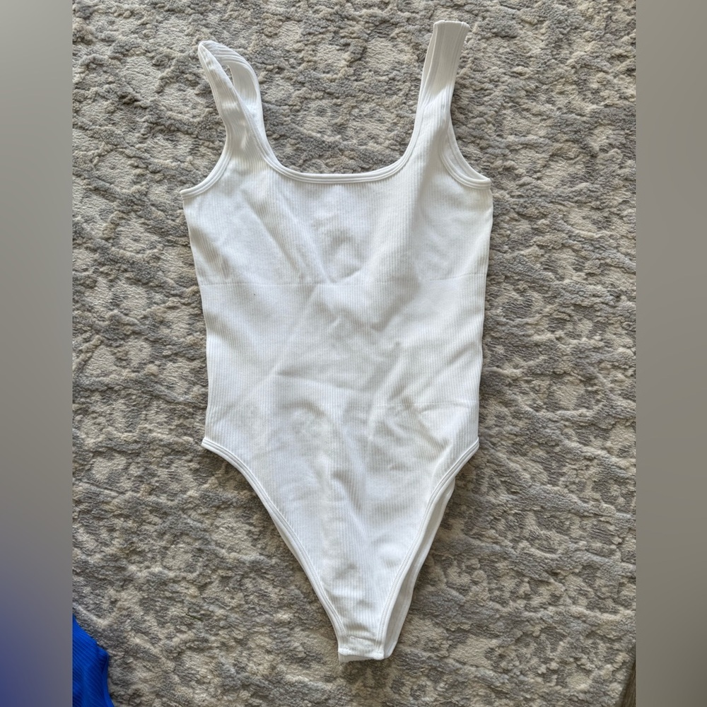OQQ (Amazon) Black, White, and Blue Ribbed Bodysuits, Set of 3, NWOT, M - Picture 2 of 5